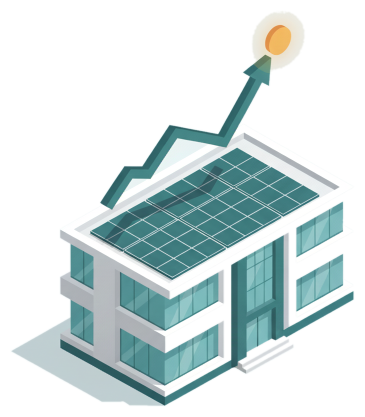 Commercial building with rooftop solar and rising returns